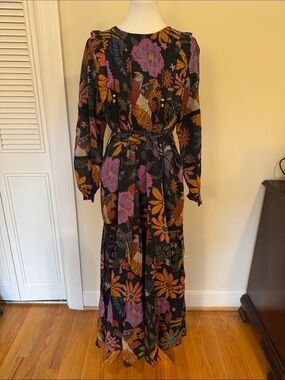 Sal Rosa Sofia Maxi Dress in Textured Flower Print